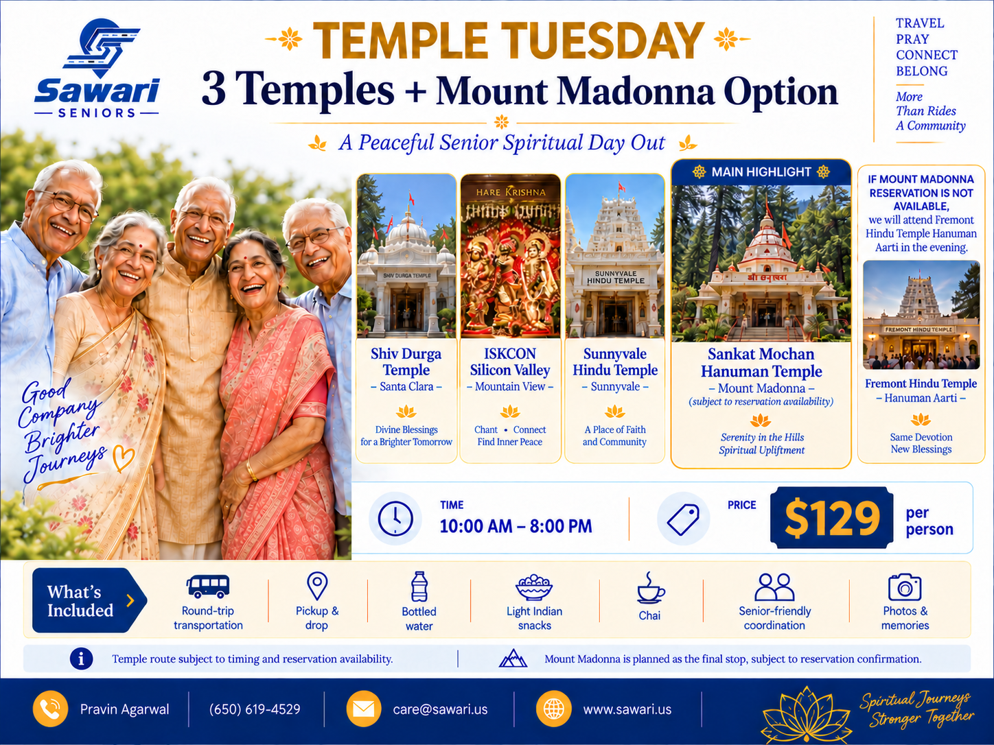 Temple Tuesday – 3 Temples + Mount Madonna / Fremont Hanuman Ji Aarti